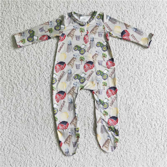 SALES  NEW  Sibling Promotion Baby Girls Boys Western Cow Footie Zip Rompers