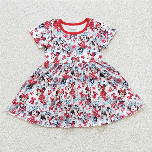 SALES NEW Baby Girls Mouse Knee-Length Dresses Cute Children's Clothing Soft Material Comfortable Fit for Little Girls