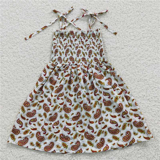 SALES  NEW Baby Girls Knee-Length Elastic Dresses Dark Blue Floral Print Cute Infant Girl Dress for Special Occasions