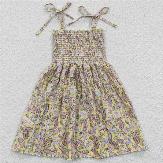 SALES  NEW Baby Girls Elastic Knee-Length Dresses with White Flowers Cute Soft Fabric Baby Girls Dresses for Spring/Summer