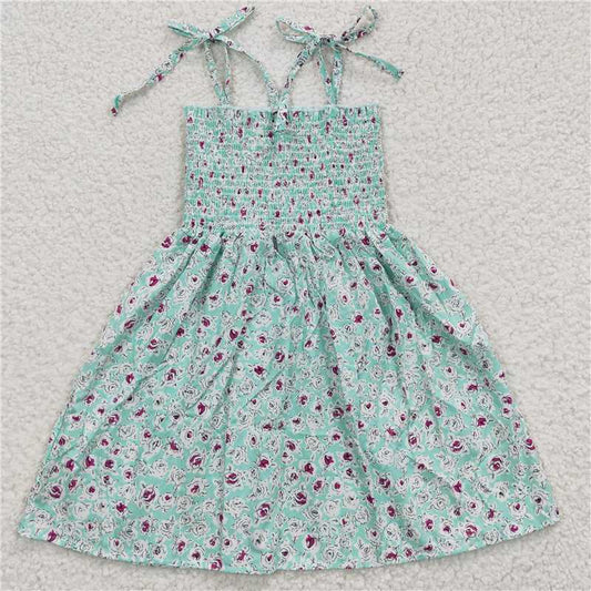 SALES  NEW Sibling Baby Girls Colorful Floral Print Dress with Straps Knee-Length Girls Dress for Special Occasions