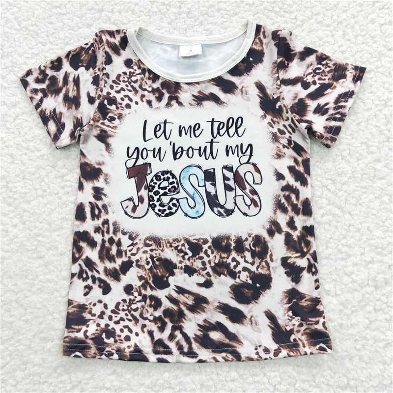 SALES NEW Baby Girls Leopard print Short Sleeve Shirt Tops Little Girl's Clothing Casual Comfortable Fashionable