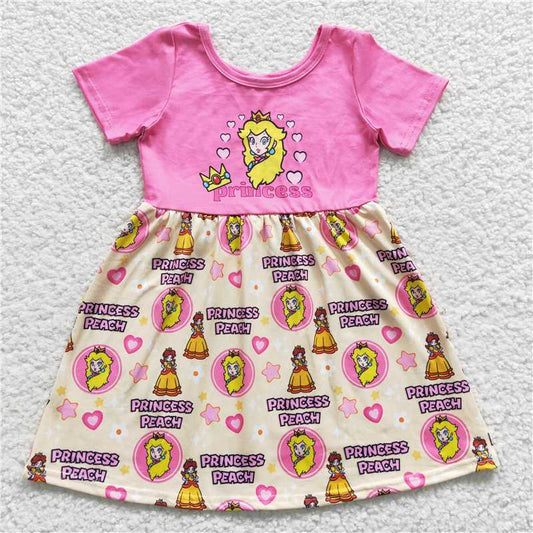 Cute Clothes 	 GSD0389 Pink Short-Sleeved Dress for Baby Girl Cute Little Girl's Clothing
