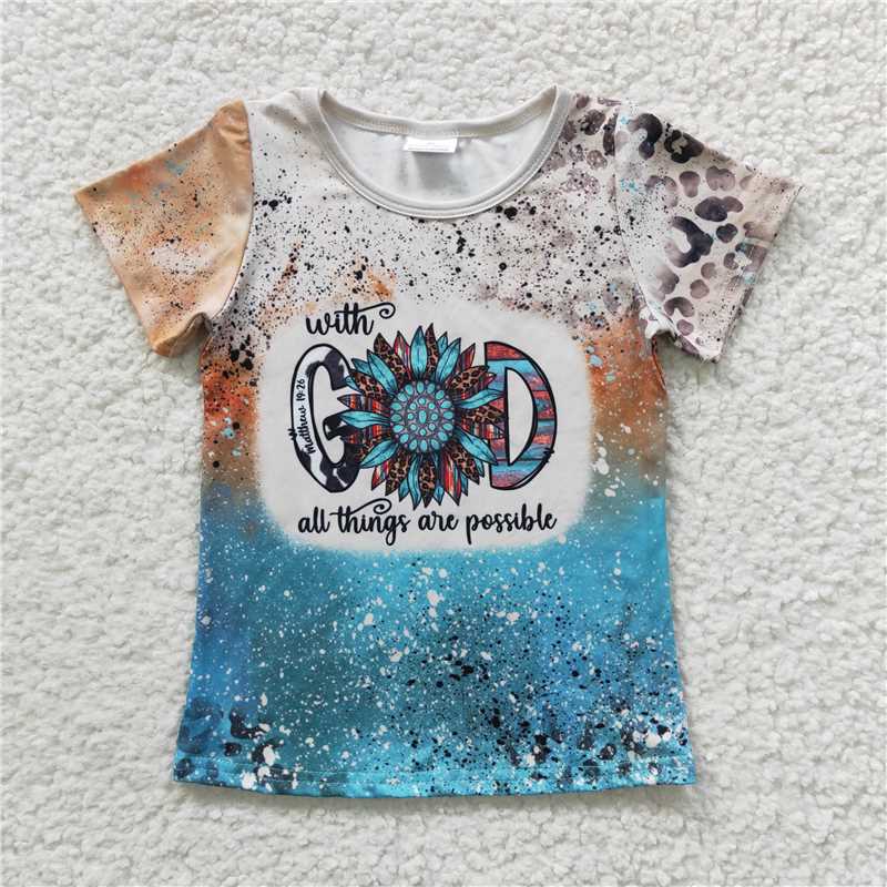 RTS NO MOQ Sibling baby girl clothes western catcus short sleeve top and jeans and sets
