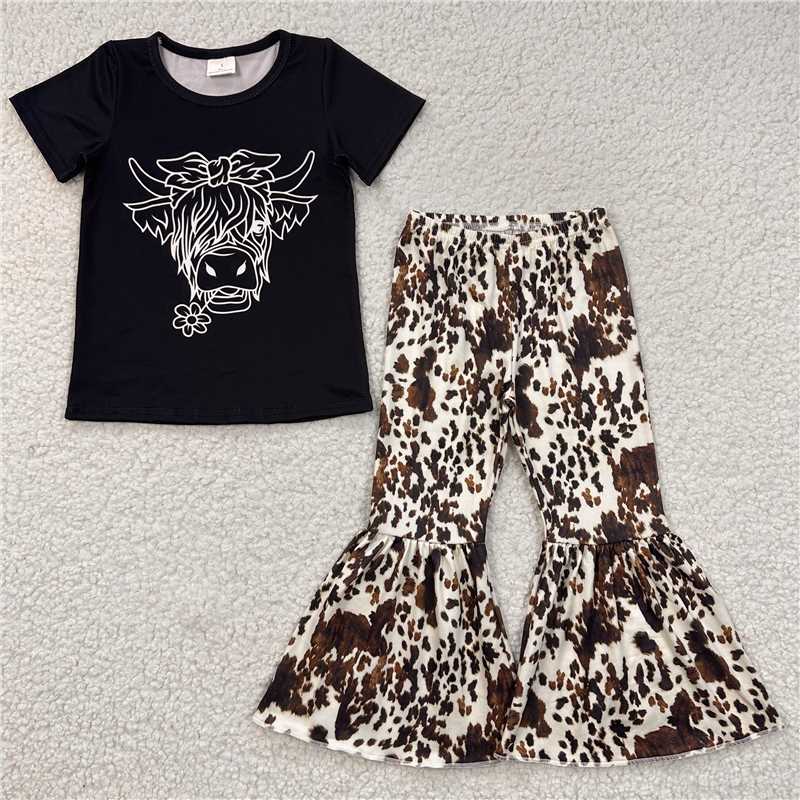 RTS NO MOQ Sibling baby Girls clothes western short sleeve pants Sets