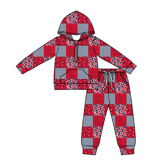 Custom moq 5 mix size milk silk summer teams baby boys clothes camouflage red hooded long ssleeve pants sets-25.11.27