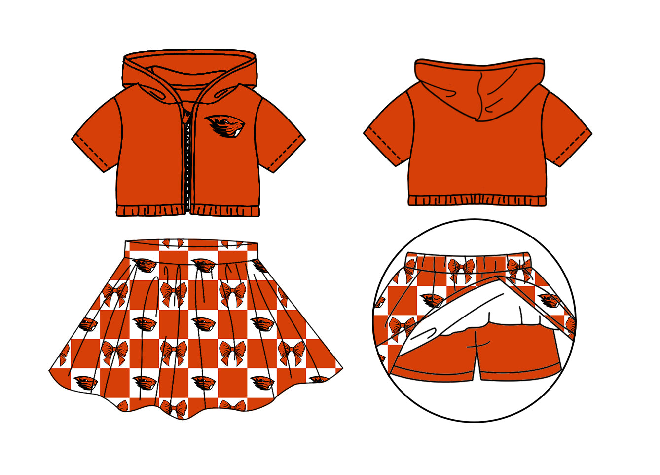 Custom moq 5 mix size Milk Silk Summer Girls' Set Animal Bow Print Plaid Sleeveless Skirt Three-Piece Set including a dress and shorts.