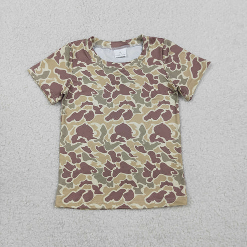 RTS NO MOQ Sibling Baby Boys Short Sleeve Southern Hunting Camouflage T-shirts Top for Kids