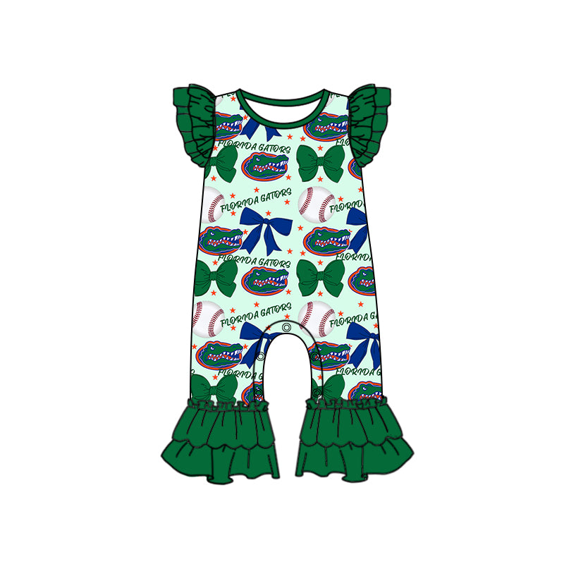 Custom moq 5 each style summer teams baby girls clothes team bow green long sleeve hooded pants sets and dress and romper-25.6.13