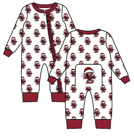 custom moq 5 eta 6-8weeks Red and white long sleeve team girls romper