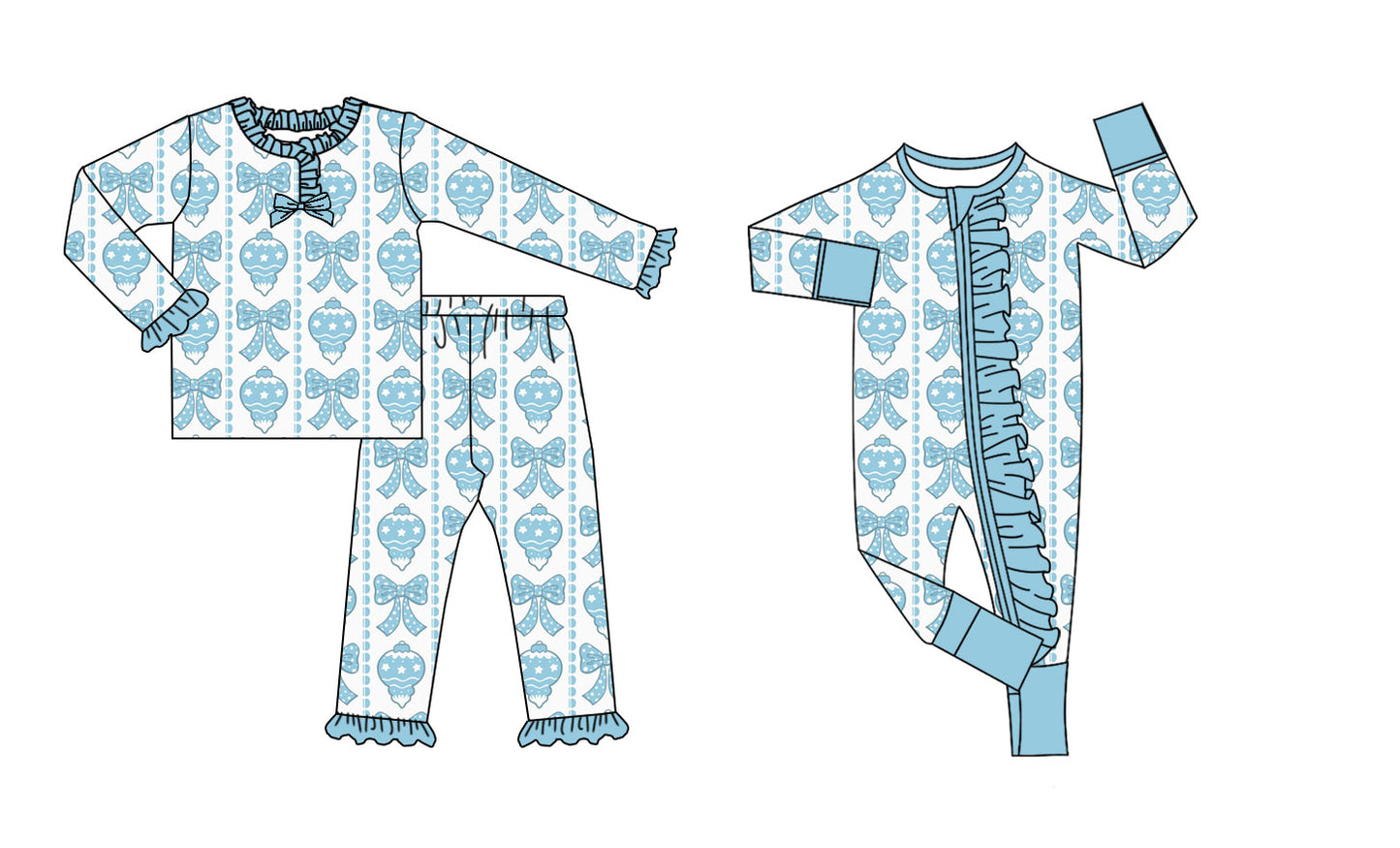 25.8.27 custom each style moq 5eta 4-6week Sibling Sisters pumpkin bow blue baby girl clothes long sleeve pants sets and romper match family design
