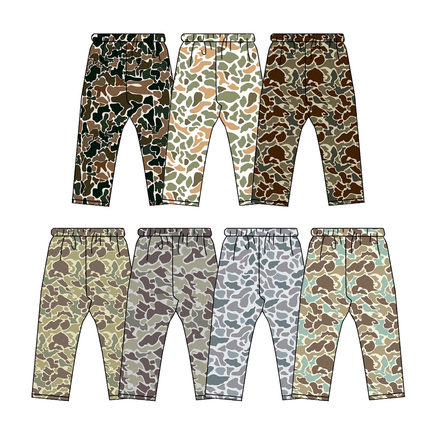 (Preorder new) No moq Baby Girls Boys Camo Print Leg Jogger Pant Fall Kids Casual Trouser