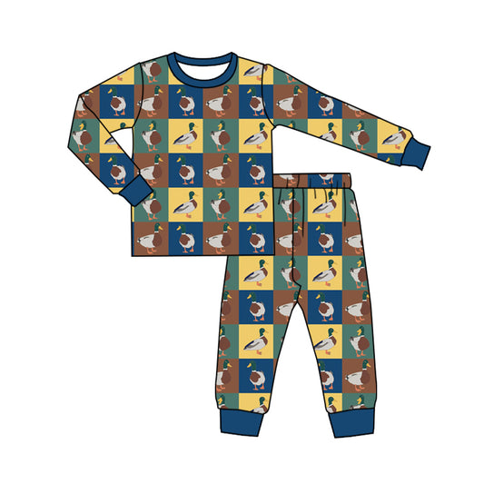 7.19 custom each style moq 5eta 4-6week Sibling Sister ducks blue baby boys sets and rompers match family design