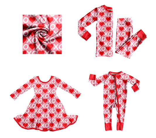 25.9.4 custom each style moq 5eta 4-6week Sibling Sisters xoxo love baby girl long sleeve pants sets and dress and rompers match family design