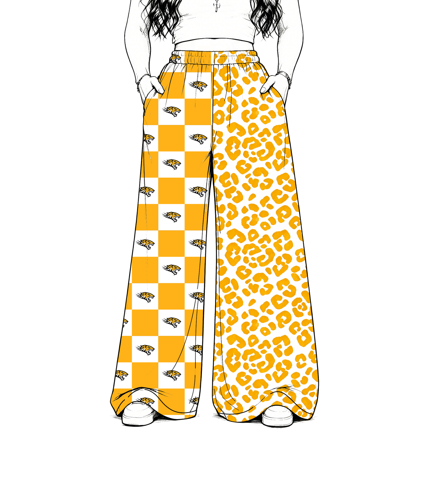 custom moq 5 mix size MSD072302 Baby Kids Team Leopard Checked Patchwork Long Pants Casual Bottom