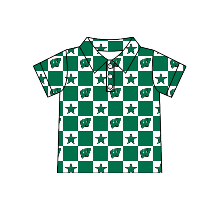Custom moq 5 mix size milk silk summer teams Baby Girl Green Sleeveless Top Skirts Set Dress And Shorts Yoga Checked Outfit Boy's Checked Short-Sleeved Polo Shirt And Romper