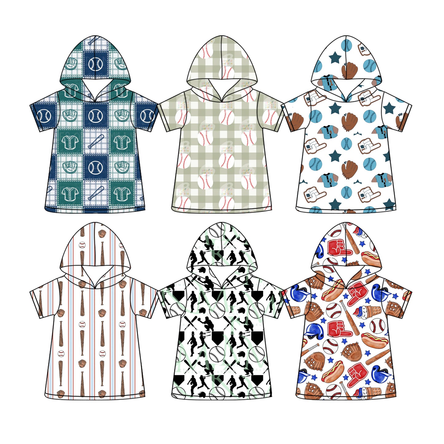 3.3  Custom moq 5 mix size Sibling Baby Boy Short-Sleeved Hooded Top Comfortable Kids' Clothing for Boys