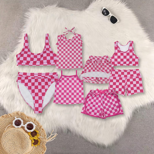 RTS Sibling baby girl clothes Short Sleeve Shorts sets and adult swimsuit