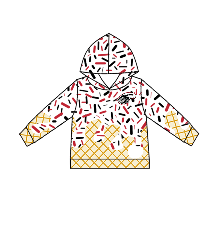 Custom moq 5 mix size milk silk baby girls clothes team bow red hooded long sleeve tops and shorts and jacket-25.7.23