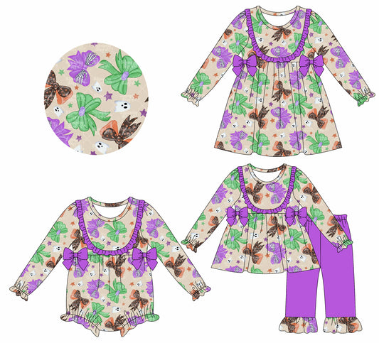 25.7.16 custom each style moq 5eta 4-6week Sibling Sisters bow baby girl long sleeve pants sets and dress and rompers match family design