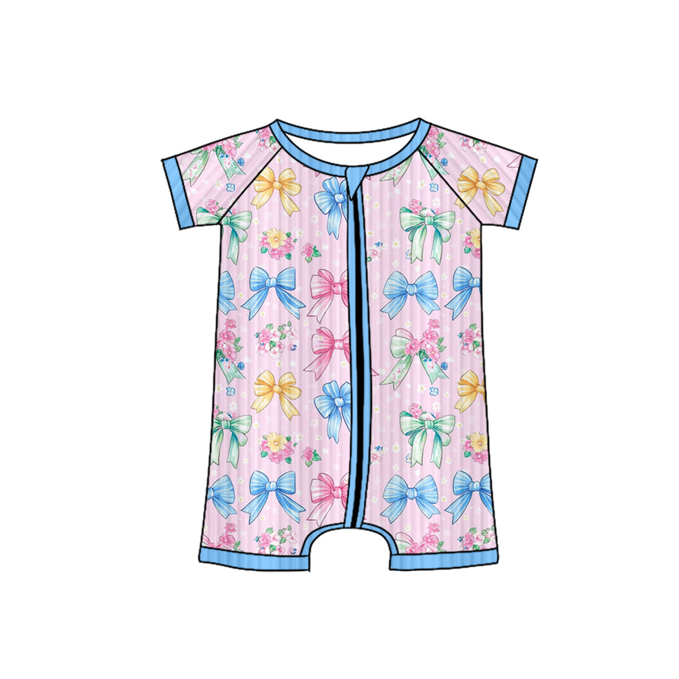 25.6.5 custom each style moq 5eta 4-6week Sibling Sisters bow baby girl short sleeve romper 1 and romper 2 match family design