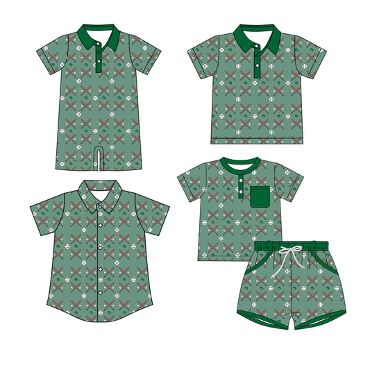 25.12.4 custom each style moq 5 eta 6-8 week Sibling Sister baseball baby boy short sleeve shorts sets and boy rompers and top 2 match family design