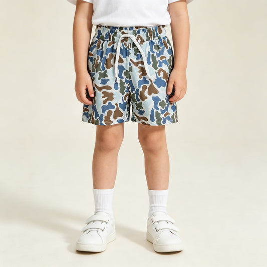 RTS NO MOQ milk silk SS0873 Baby Boys Brown Blue Camo Pockets Shorts Bottom