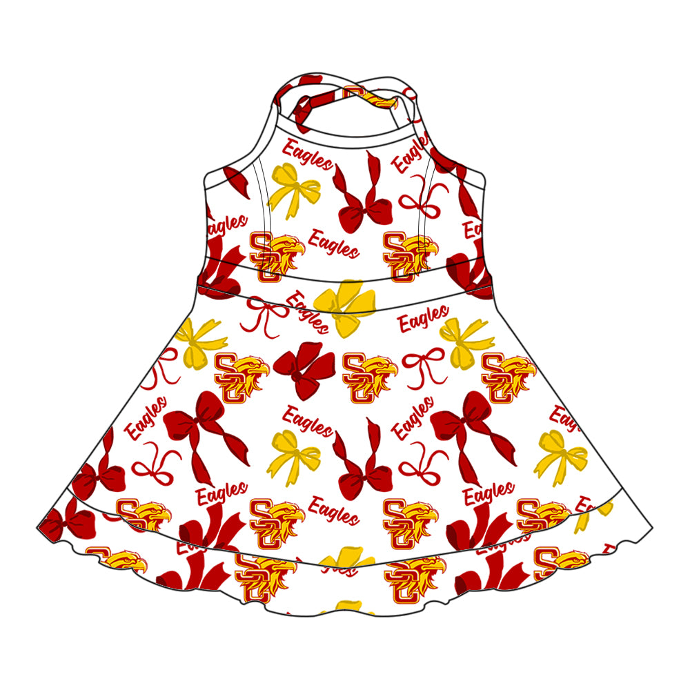 Custom moq 5 mix size milk silk summer teams baby girls clothes bow red hooded long sleeve pants sets and skirts sets and dress and jumpsuit and top-25.7.31