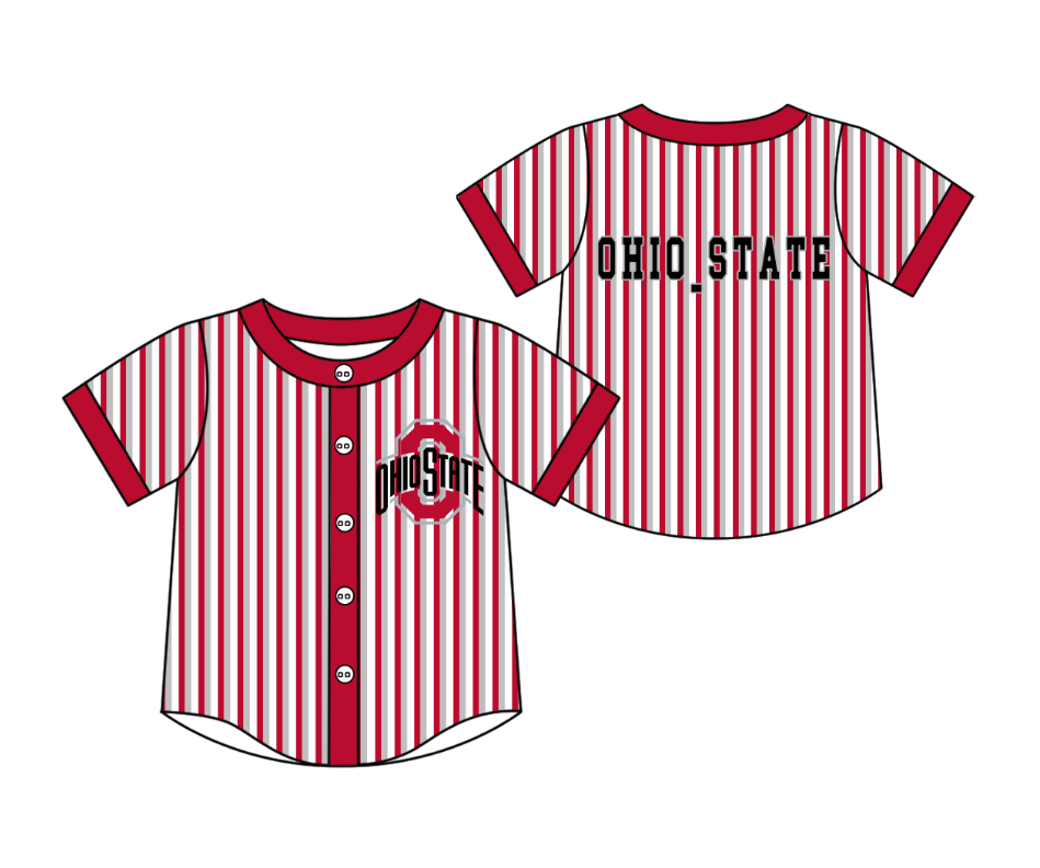 Custom moq 5 mix size milk silk summer teams Red Striped Short-Sleeved Button-Down Shirt for Baby Boy Summer Outfit