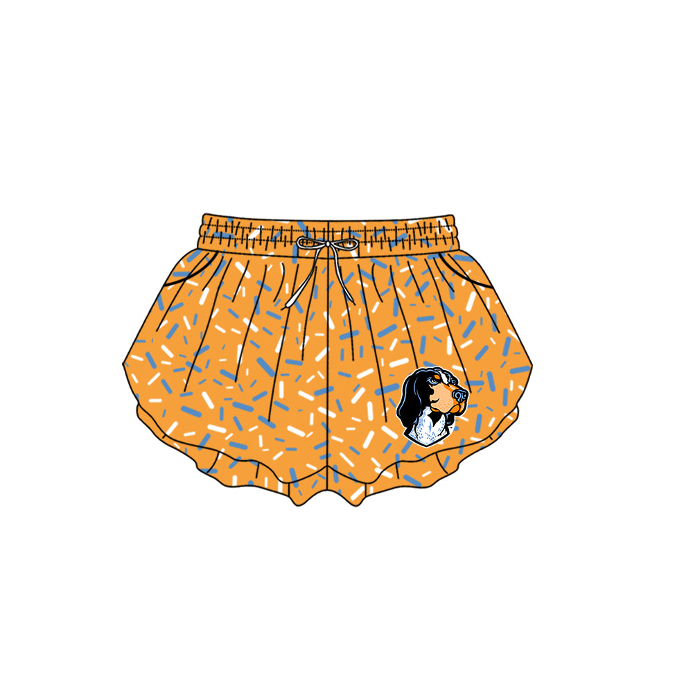 Custom moq 5 mix size milk silk summer teams Baby Camo Hooded Short Sleeve Top and Shorts Set Ice Cream Drips Orange Hooded Top with Matching Shorts