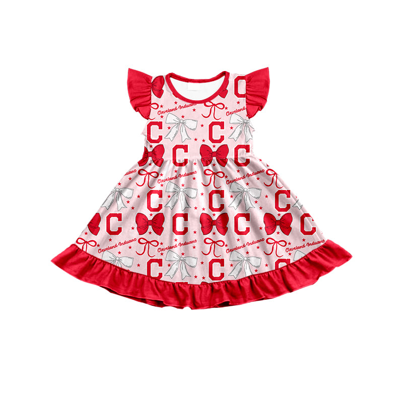 Custom moq 5 mix size milk silk summer teams baby girls clothes team bow red sleeveless skirts sets and dress 1 and dress 2 and top-25.6.20
