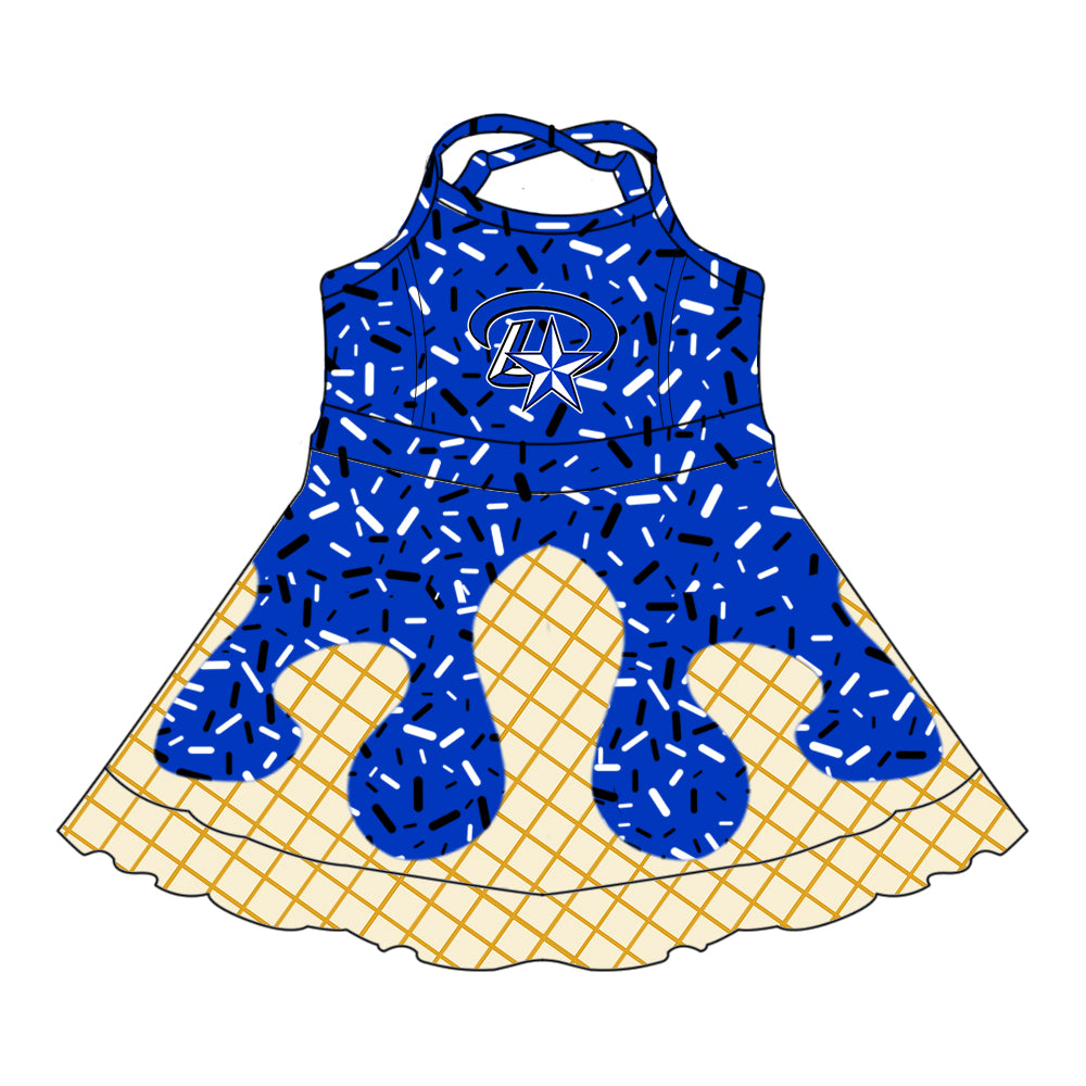 Custom moq 5 mix size milk silk baby girls clothes team blue hooded long sleeve tops and skirt and dress and shorts 1 and shorts 2-25.7.3