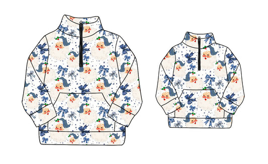 25.8.22 custom each style moq 5eta 4-6week Sibling Sister Christmas bow baby boy long sleeve top and adult top match design