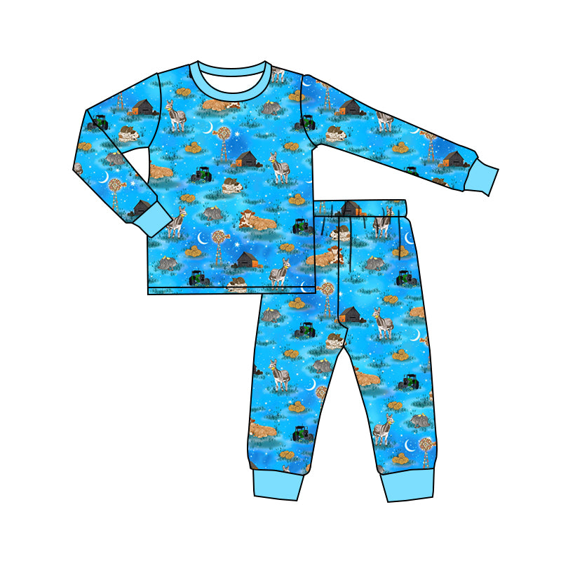 9.5 custom each style moq 5eta 4-6week Sibling Sister blue baby boy sets and rompers match family design