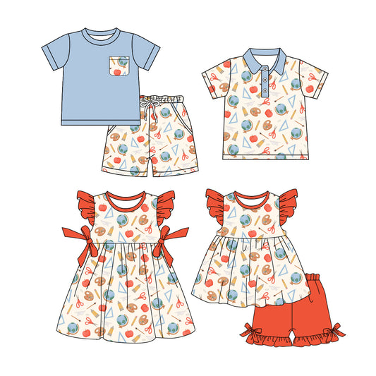 25.12.22 custom each style moq 5 eta 6-8week Sibling Sister baby short sleeve shorts sets 2 and dress and top match design