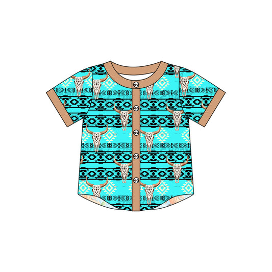 10.10 custom each style moq 5 eta 4-6week baby girls clothes cow teal short sleeve top