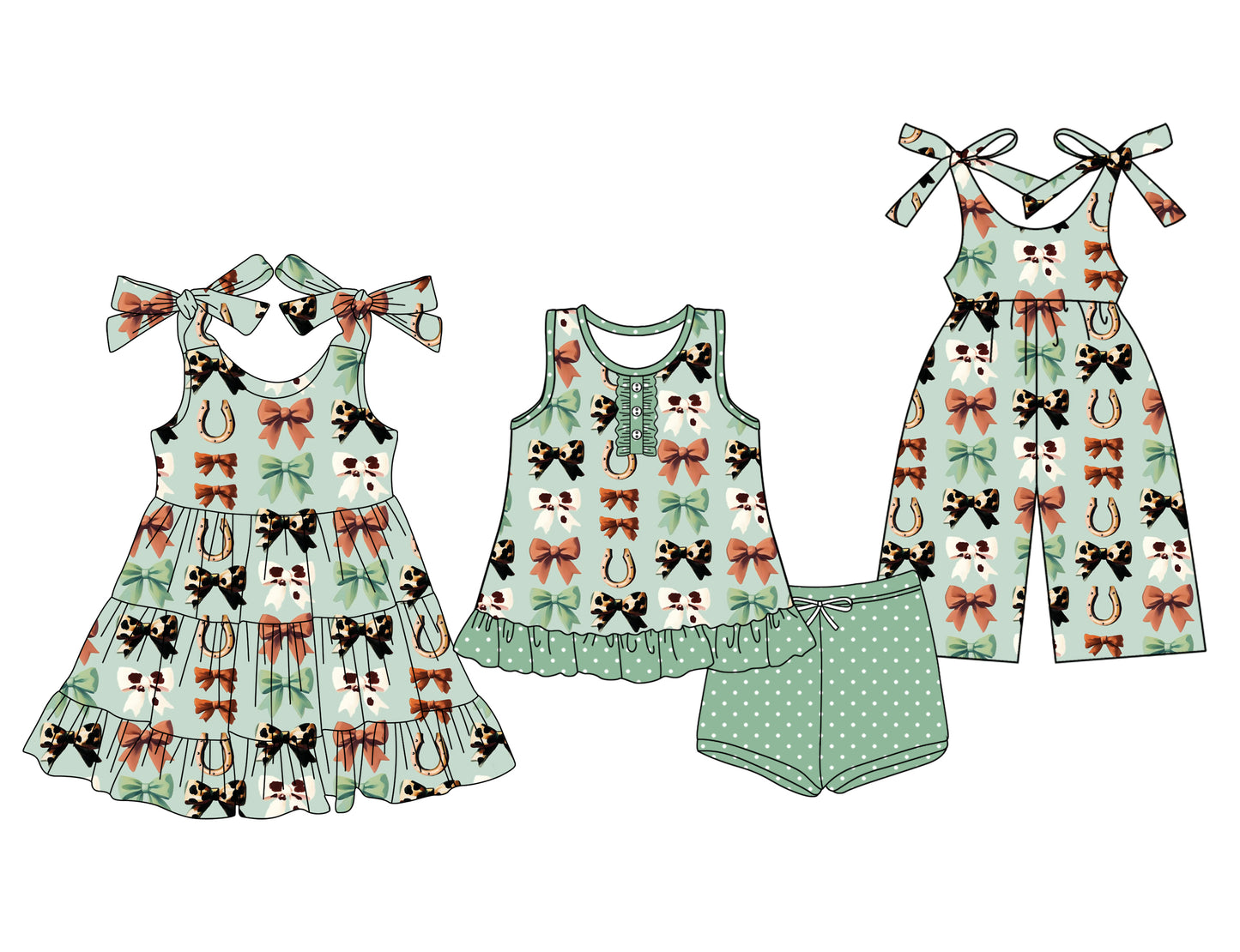 25.5.22 custom each style moq 5eta 4-6week Sibling Sister bow baby girl short sleeve shorts sets and dresses and jumpsuit match design
