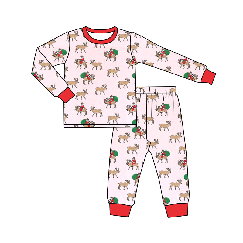 6.19 custom each style moq 5eta 4-6 week Sibling Sister Christmas deer pink girls outfits and romper match family design