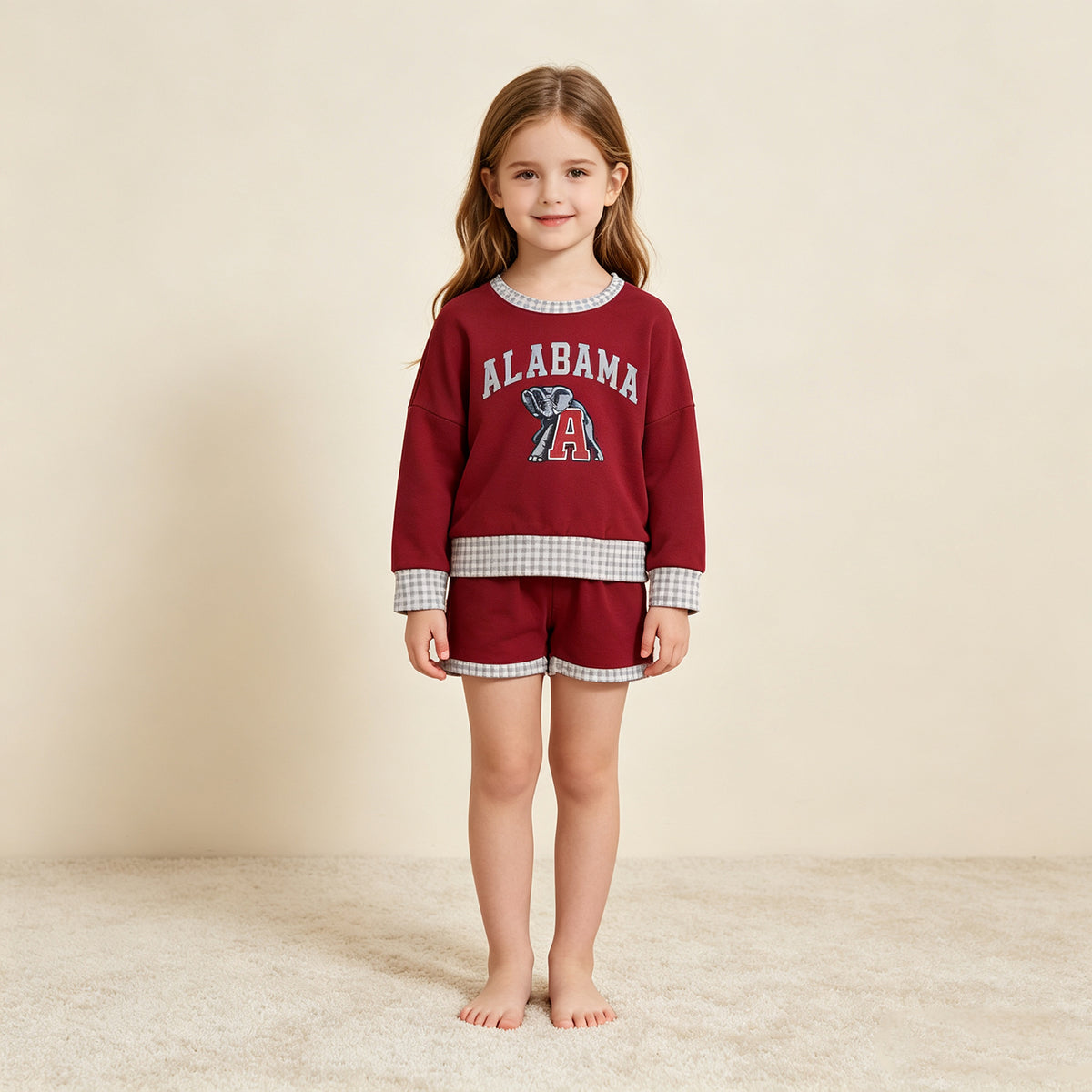 NEW RTS NO MOQ milk silk GLS0165 Baby Girls Red Long Sleeve Top Short Team Set