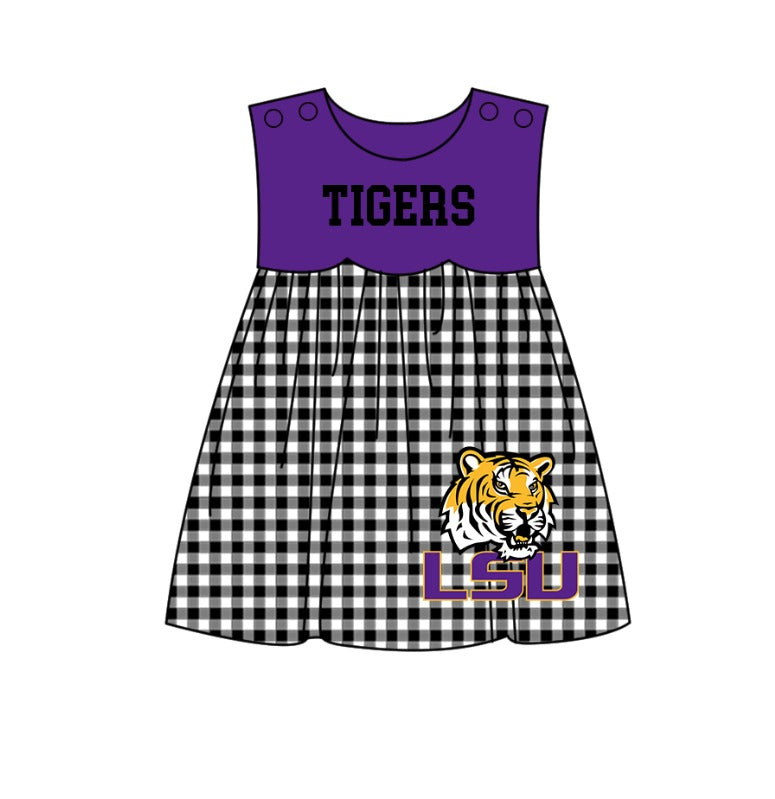 Custom moq 5 mix size milk silk summer teams baby girl boys clothes Purple Black and white checkered short sleeve shorts sets 3 and dress and rompers 2 series