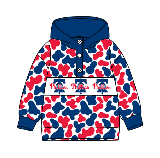 2-Custom moq 8 mix size milk silk summer team baby boy clothes camouflage red and blue hooded long sleeve top-25.10.9