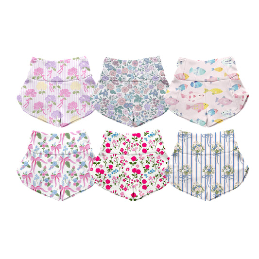 3.19 Custom moq 5 mix size Sibling Baby Girl Floral Print Shorts