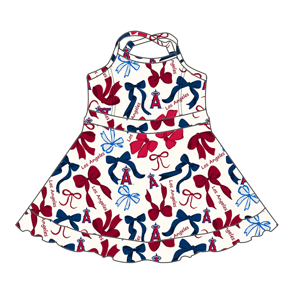 Custom moq 5 mix sizes summer teams baby girls clothes team brick red short sleeve skirts shorts sets dress 1 and dress 2 and dress 3 and dress 4-25.5.17