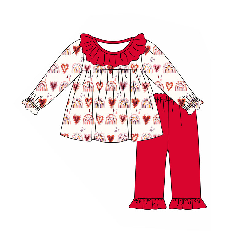 9.10 custom each style moq 5eta 4-6week Sibling Sister rainbow red baby girl sets and dress and rompers match family design