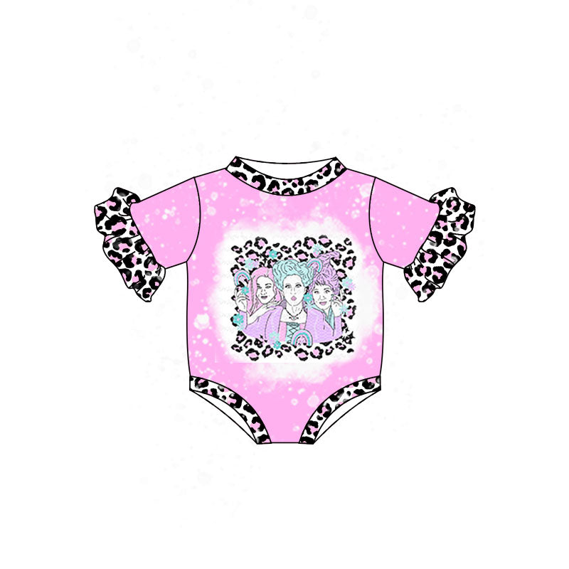 5.11custom each style moq 5eta 4-5week Sibling Sister three sisters leopard print plant prints girls outfits and baby romper and top match family design