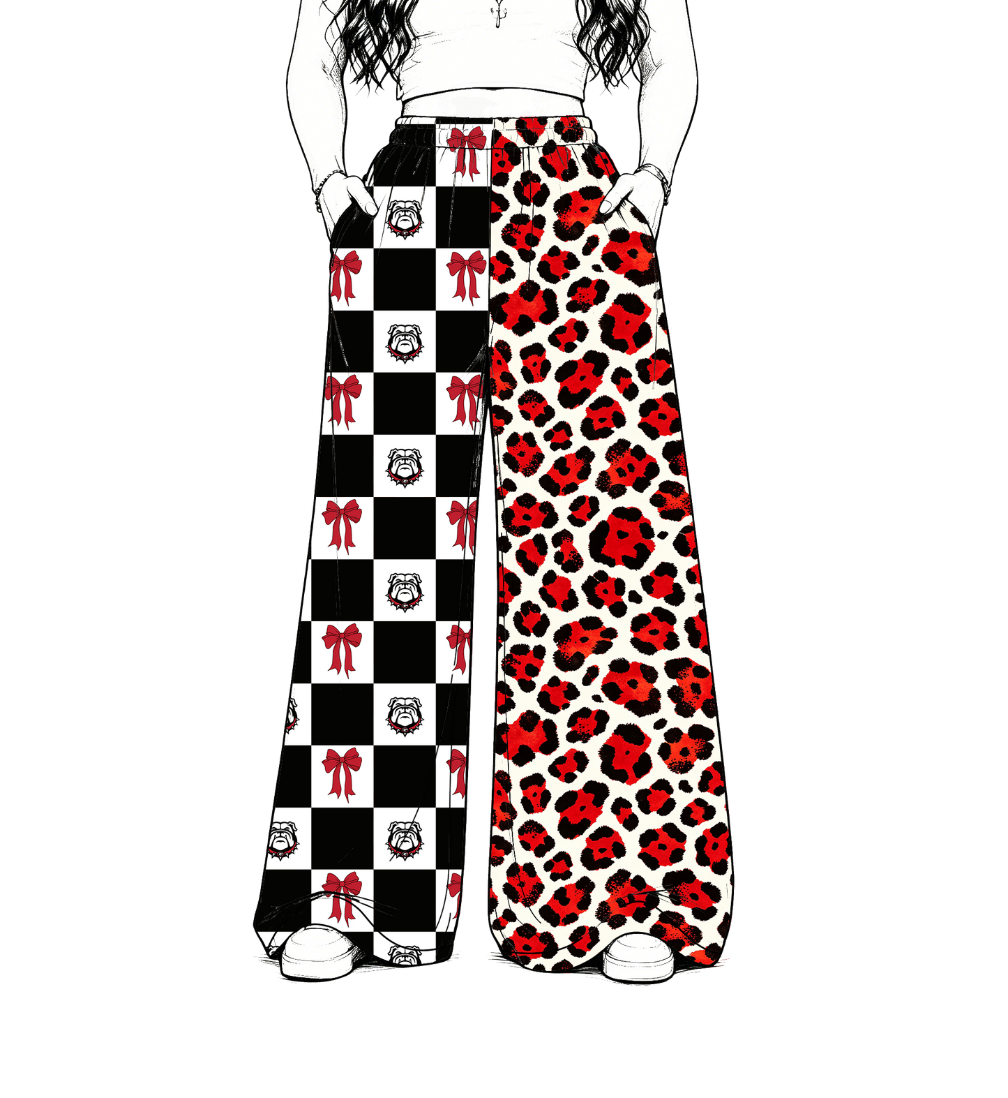 custom moq 5 mix size MSD072502 Baby Kids Team Letter Print Leopard Checked Patchwork Pants Casual Bottom