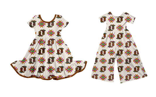 25.9.19 custom each style moq 8 eta 6-8week Sibling Sisters boot baby girl long sleeve dress and jumpsuit match family design
