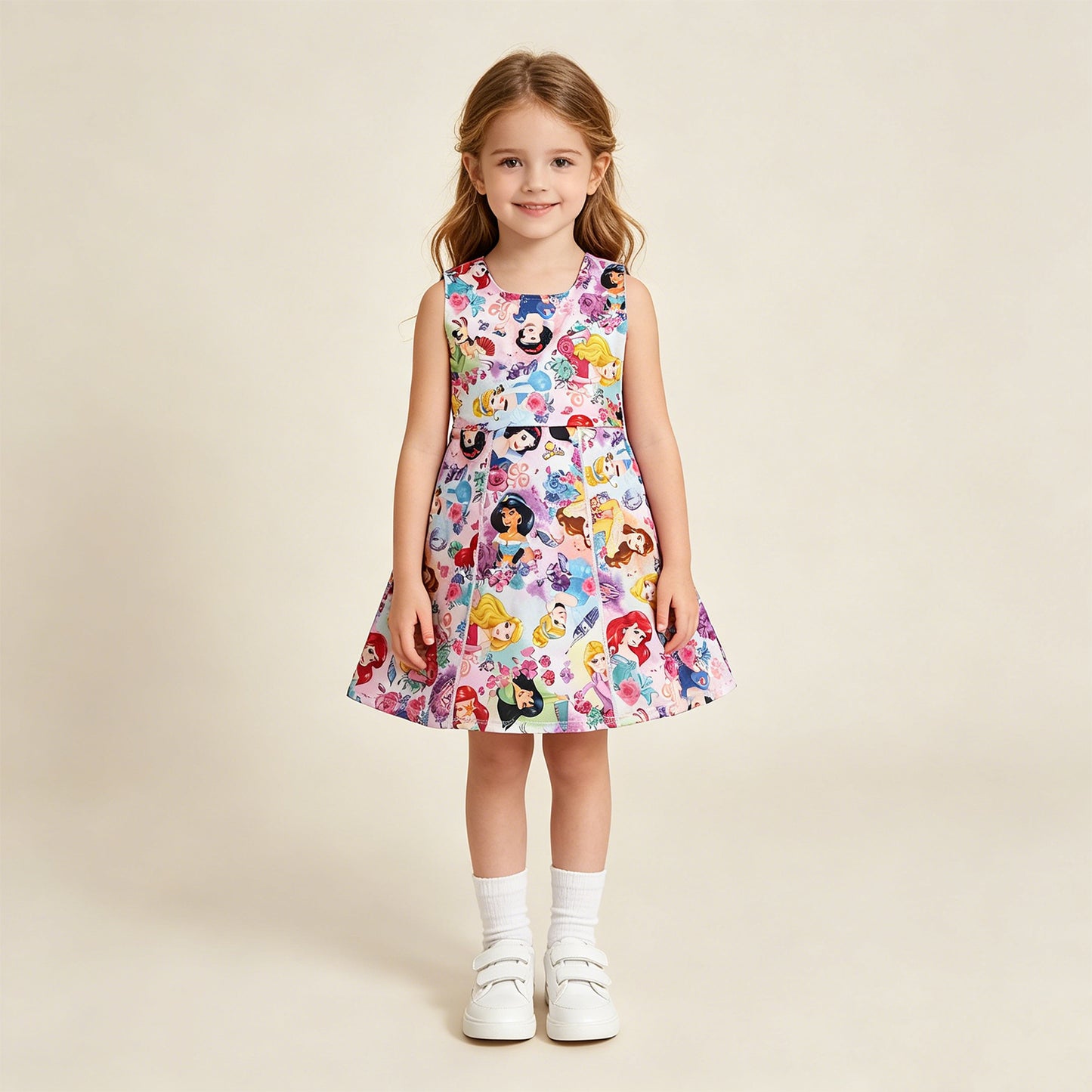 RTS NO MOQ yoga fabric GSD2136 Cute Clothes Baby Girls Princess Flowers Active Wear Skort Knee Length Dresses