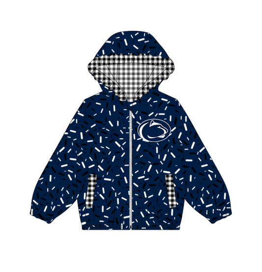 10.3-5-Custom moq 8 mix size milk silk summer team baby girls clothes navy blue hooded long sleeve top-25.10.9
