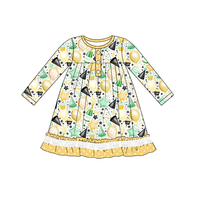 7.31 custom each style moq 5eta 4-6week Sibling Sister Happy new year baby girls sets and dress and rompers match family design